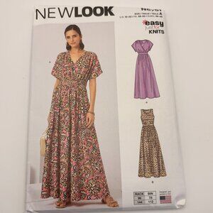 New Look Sewing Pattern N6571 Easy Just For Knits Maxi & Sleeveless Dress XS-XL